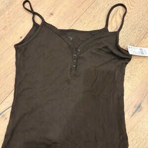 John Galt Brown Lorene Tank Top